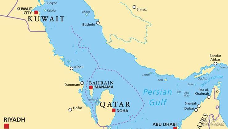 نقشه خلیج فارس و دریای عمان