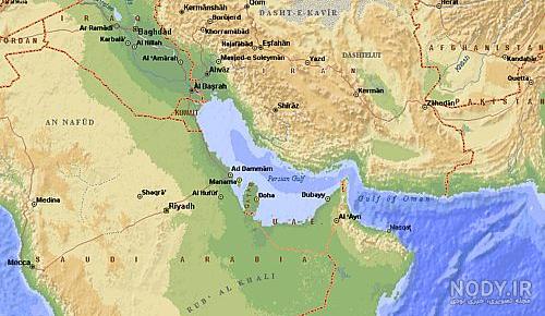 نقشه خلیج فارس و دریای عمان
