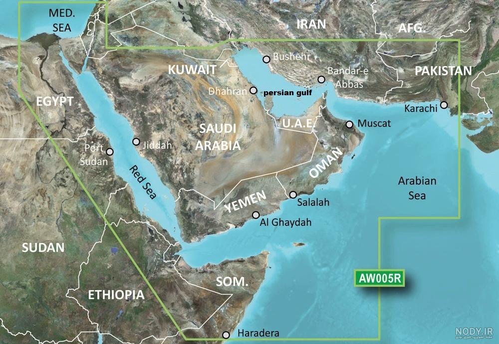 نقشه خلیج فارس و دریای عمان