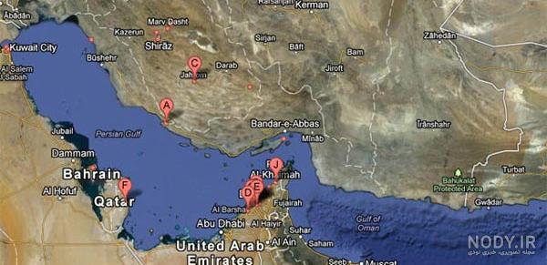 نقشه خلیج فارس و دریای عمان