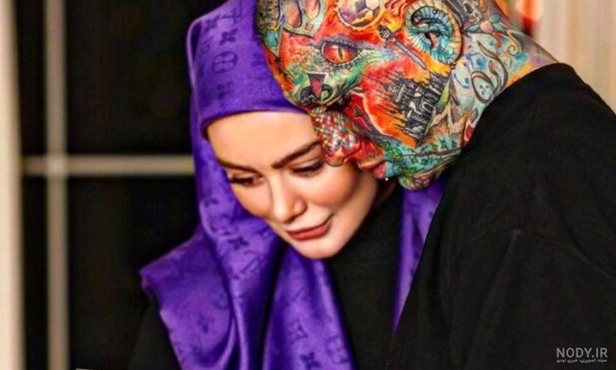 عاشقانه های دونفره سحر قریشی و تتلو / رونمایی از تتوهایی که نباید دیده می  شد!!!