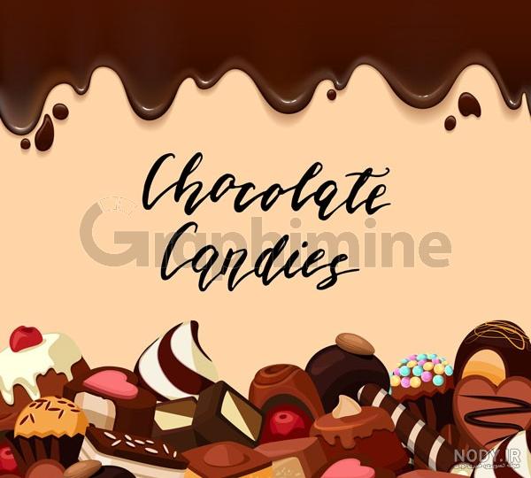 عکس شیرینی های شکلاتی و کاکائویی با شکل های متفاوت زیبا در پس زمینه چوبی –  عکس با کیفیت و تصاویر استوک حرفه ای