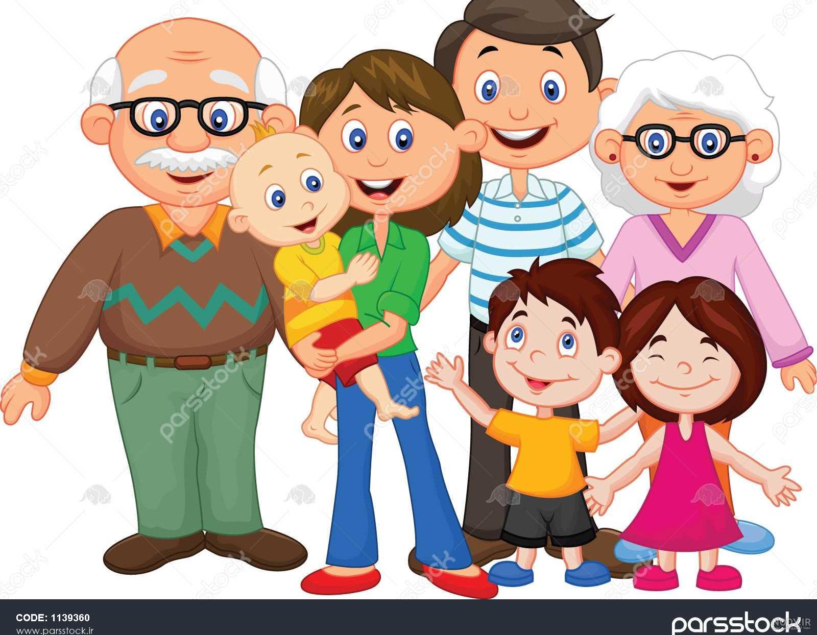 عکس کارتونی خانواده شاد - عکس نودی