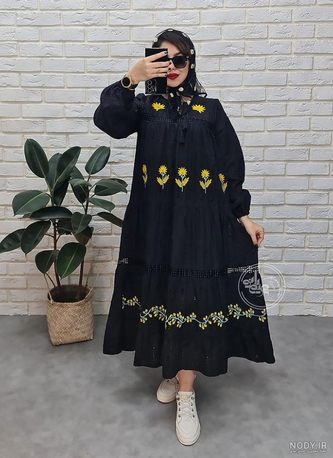 🖤 جدیدترین مدل های مانتو خامه دوزی مشکی مجلسی و اسپرت | جنتامگ