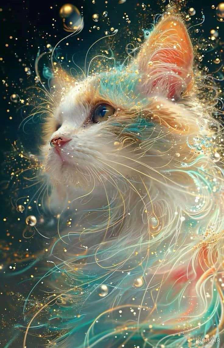 عکس فانتزی دخترانه با گربه