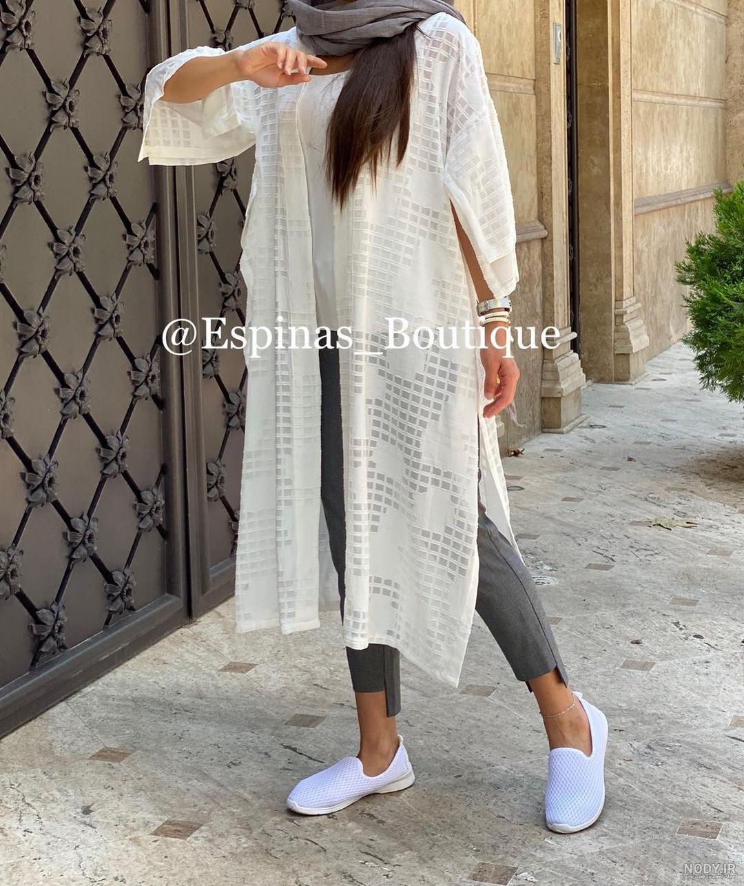 عکس مانتو سفید بلند