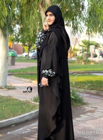 عکس مانتو عبایی مشکی جدید