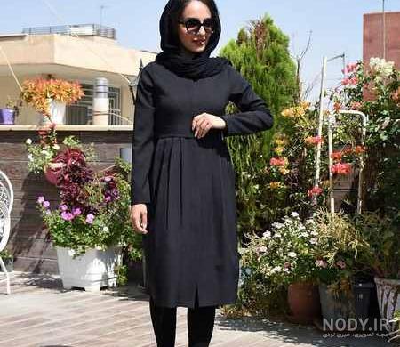 مانتو مشکی مجلسی شیک کوتاه با طرح های ترند شده و جدید