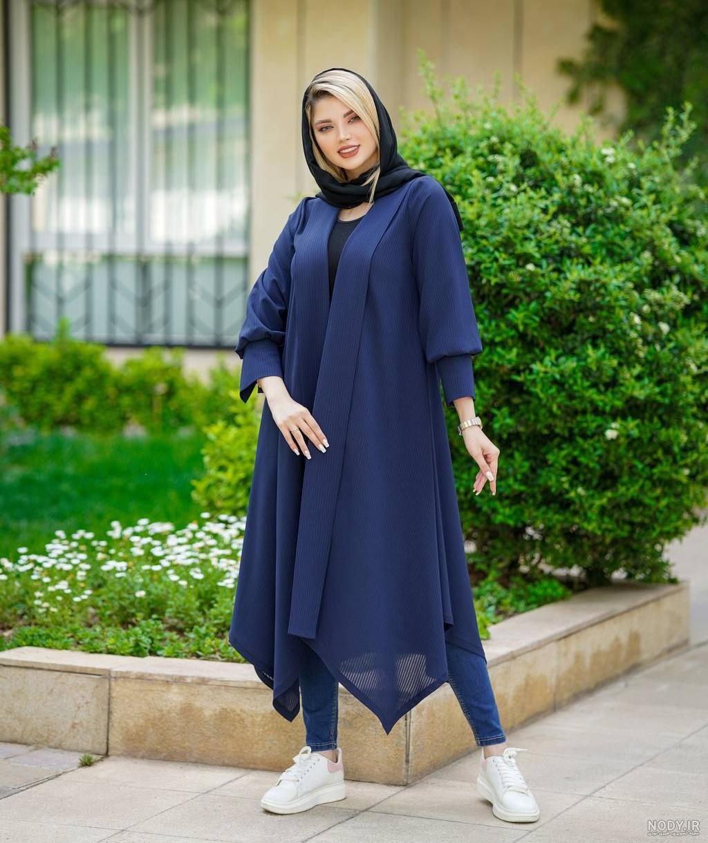 مدل مانتو جلو باز بلند بسیار شیک و جذاب برای خانم های باکلاس - پرشین سرا