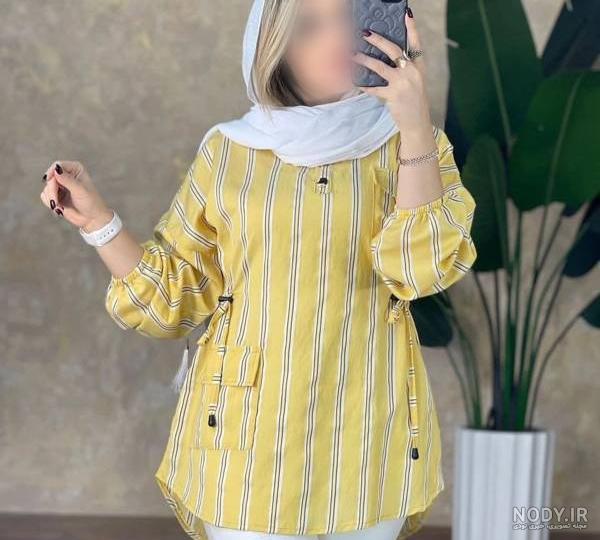 مدل مانتو جلو بسته دکمه دار شیک زنانه و دخترانه - السن مدل مانتو جلو بسته دکمه دار شیک زنانه و دخترانه - السن