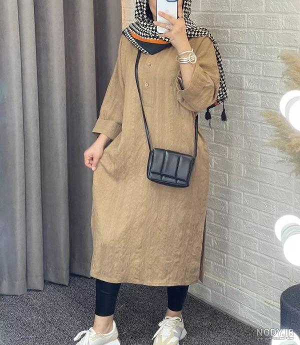 مدل مانتو لنین راه راه (100 مدل جدید، شیک و باکلاس 1403)