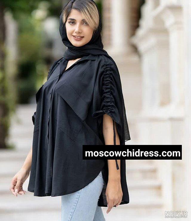مدل مانتو مشکی دخترانه جلو بسته