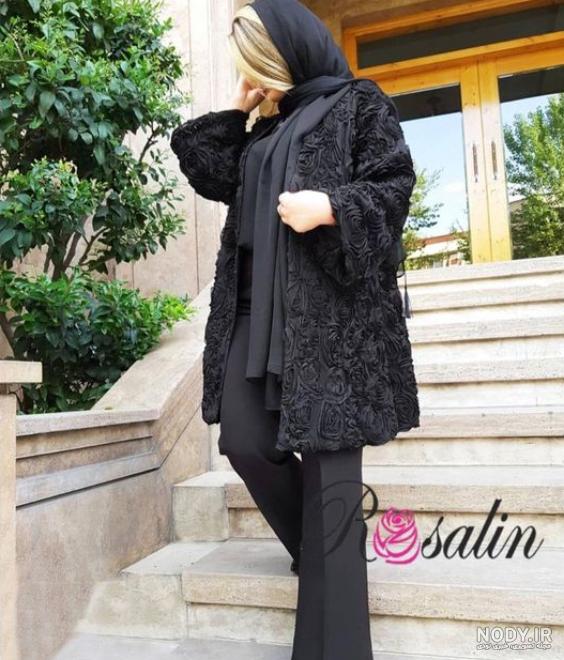 ۲۸ مدل مانتو ژاکارد مشکی مجلسی ۱۴۰۲ در طرح های ساده و بسیار شیک - ماگرتا
