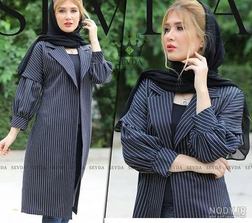 مانتو مجلسی راه راه مشکی کد 32554 - مانتونو مانتو مجلسی راه راه مشکی کد 32554 - مانتونو