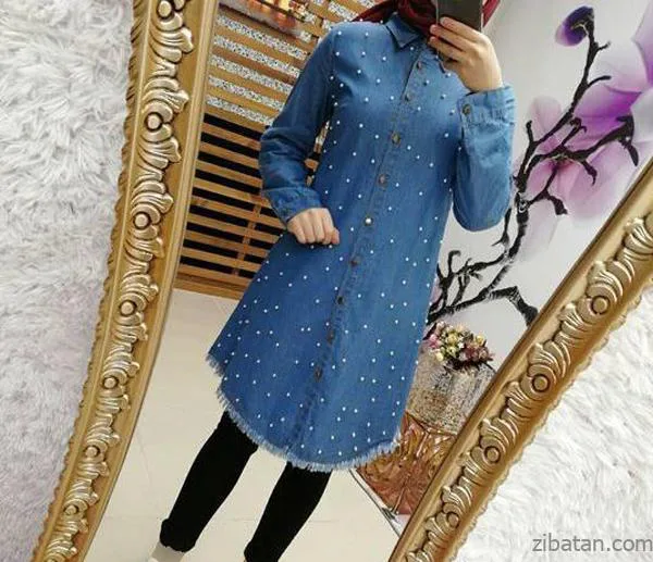 مدل مانتو با پارچه لی کاغذی طرح دار