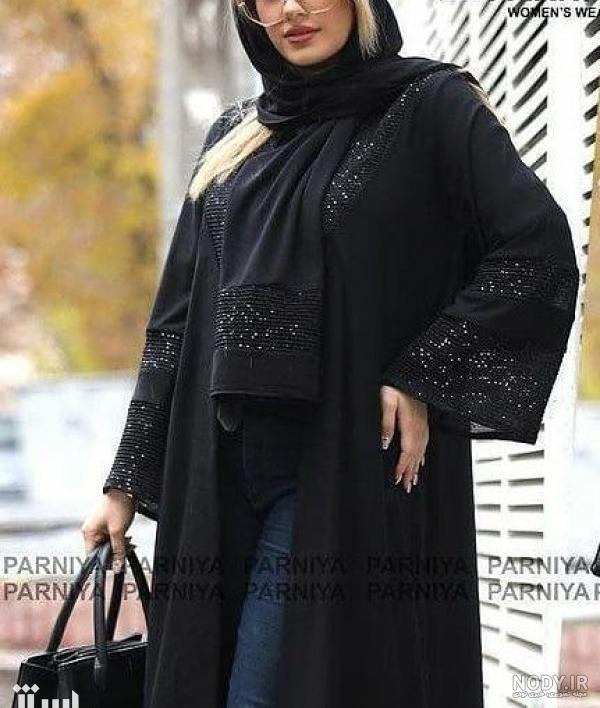 51 مدل مانتو مجلسی بلند مشکی کرپ؛نماد شکوه در دنیای مد - زیباتن