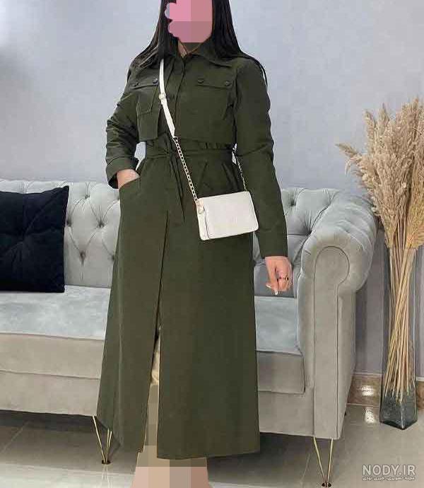 خرید و قیمت رویه زنانه کرپ مدل مانتو بلند جلو دکمه دار شیک کد 1374576 | ترب
