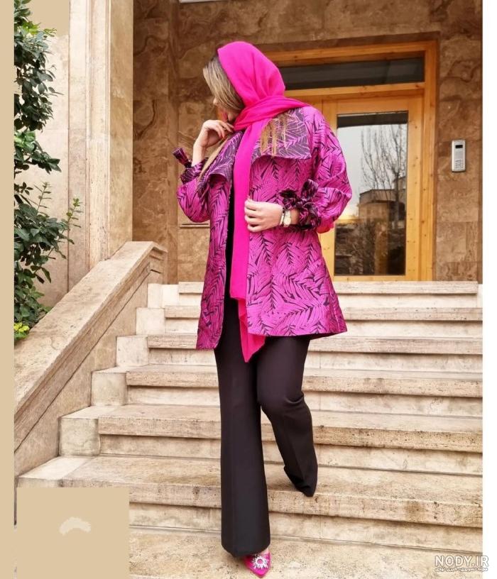 خرید مانتو ژاکارد گلدار جذاب مدل ترلان مانتو مجلسی ژاکارد