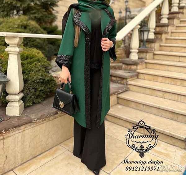 عکس مانتو رنگی بلند - عکس نودی