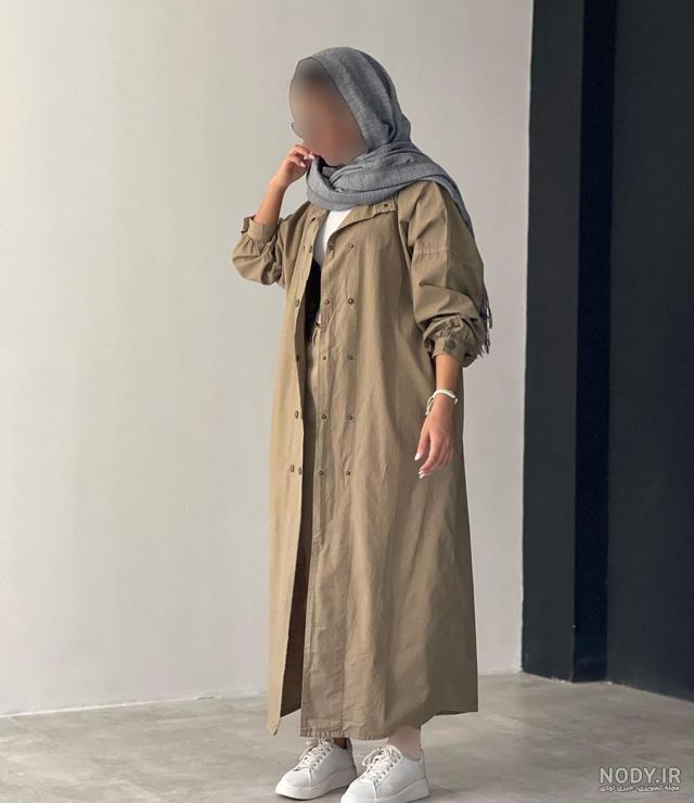 مدل مانتو بلند با پارچه کرپ نخ