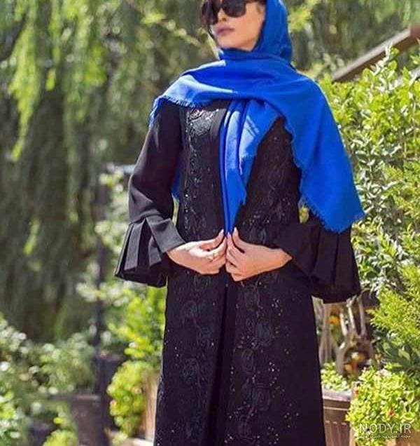 مدل مانتو جلو باز بلند مشکی