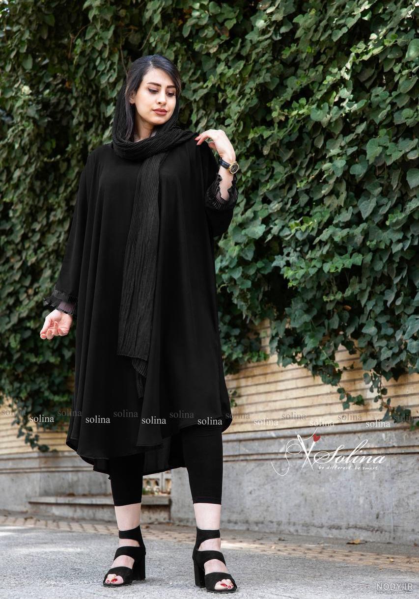 مدل مانتو بلند مشکی جلو بسته - عکس نودی مدل مانتو بلند مشکی جلو بسته - عکس نودی