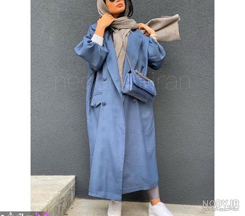 مدل مانتو جلو باز بلند ساده و شیک