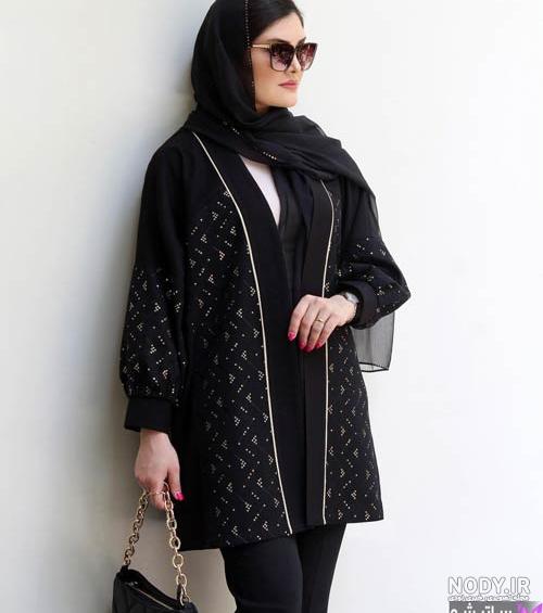 مدل مانتو زنانه مشکی + جدیدترین مانتوهای زنانه مشکی رنگ تولیدی پاییز امسال  - چلوگوشت
