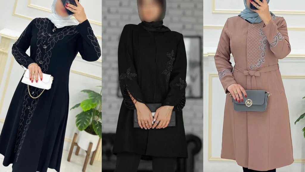 مدل مانتو شیک و باکلاس بلند دکمه دار
