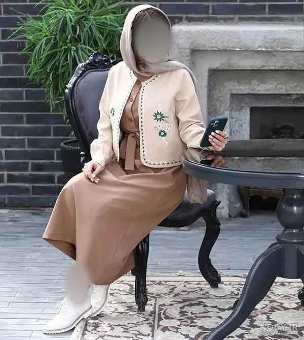 مدل مانتو عبایی مجلسی مشکی دخترانه جدید