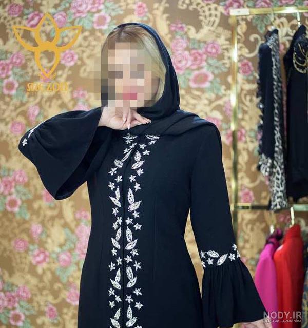 مدل مانتو مجلسی بلند مشکی جدید اینستا و کرپ و جلو باز - الی مگ مدل مانتو مجلسی بلند مشکی جدید اینستا و کرپ و جلو باز - الی مگ