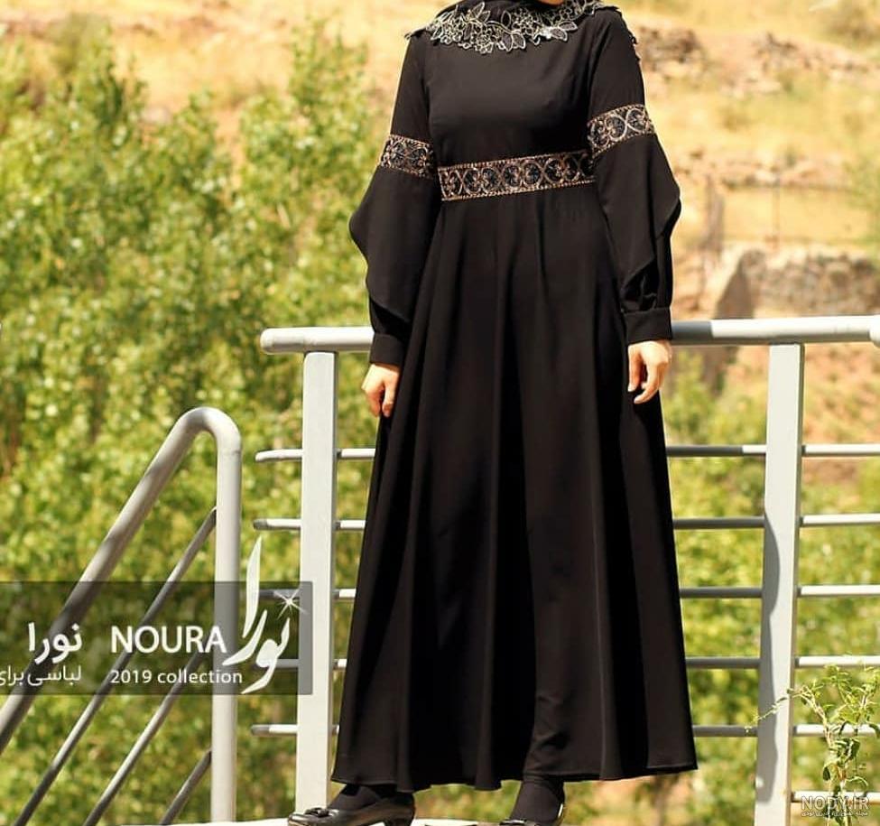 مدل مانتو مشکی مجلسی ساده و شیک کوتاه و بلند