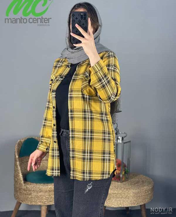 مدل مانتو چهارخونه شیک بهاری + مانتو چهارخانه دخترانه اینستا