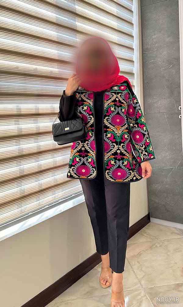 مدل مانتو ژاکارد جیب دار - پرانا