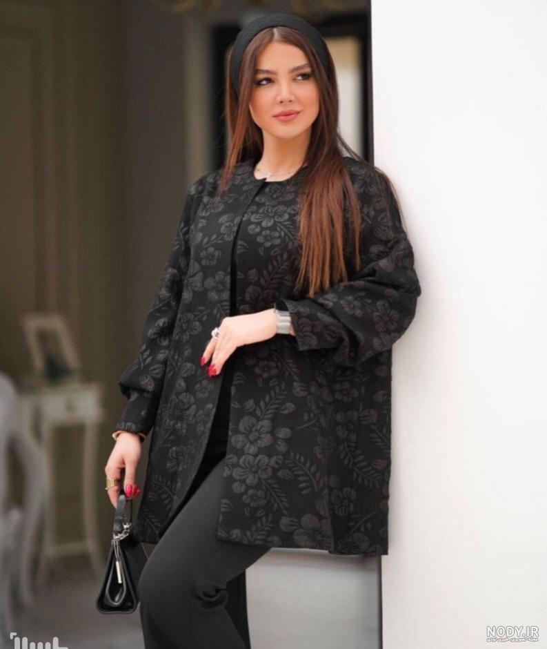 مدل مانتو ژاکارد مشکی مجلسی 2024؛ هرکی تو تنت ببینه می‌پرسه از کجا گرفتی! -  گـُـ✿ـلـی مُــــב