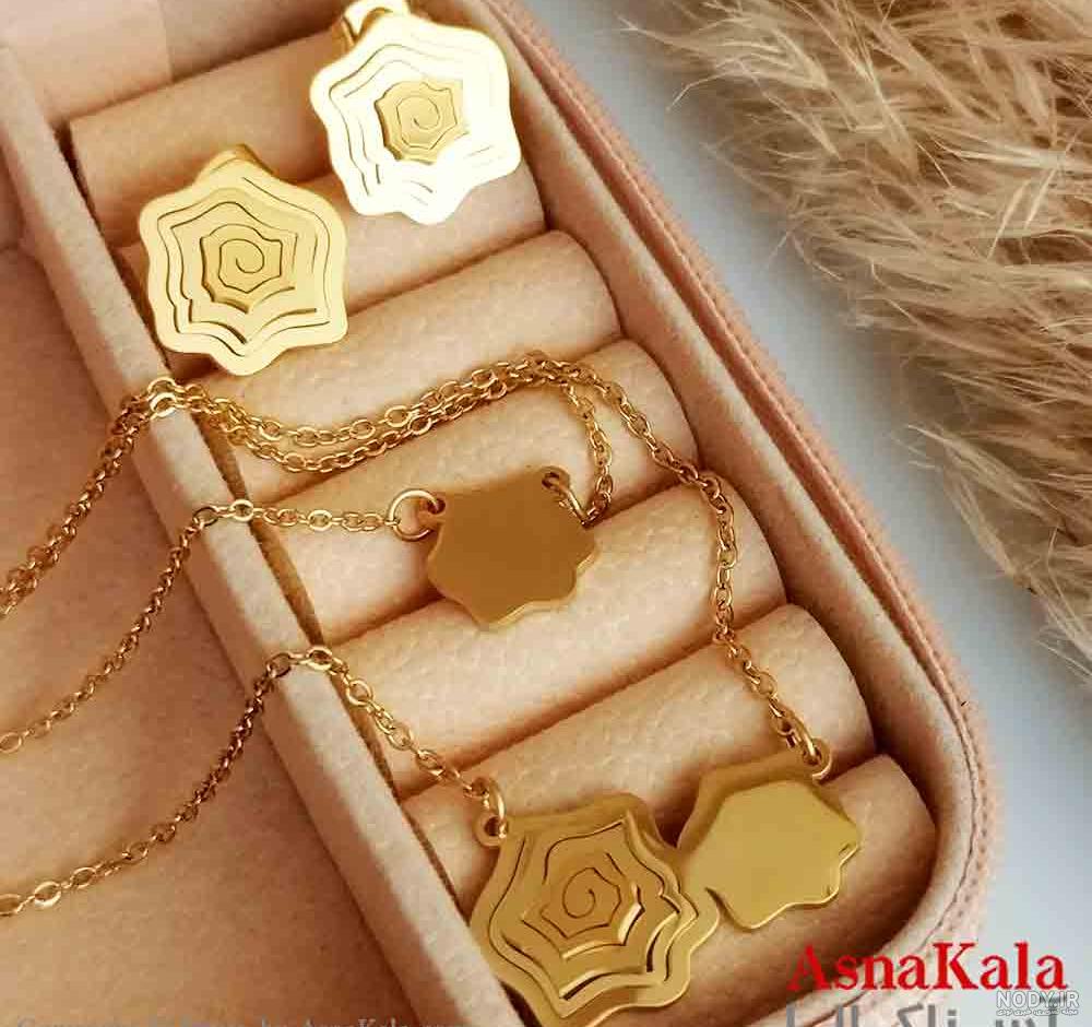 مدل نیم ست طلا جدید شیک و دخترانه + نیم ست ظریف