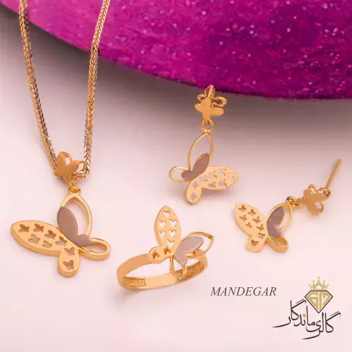 نیم ست طلا جدید ظریف دخترانه؛ این طرح ها رو کمتر جایی می تونی پیدا کنی