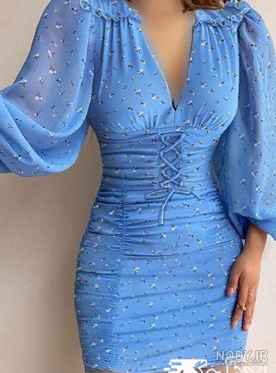 لباس مجلسی به رنگ آبی