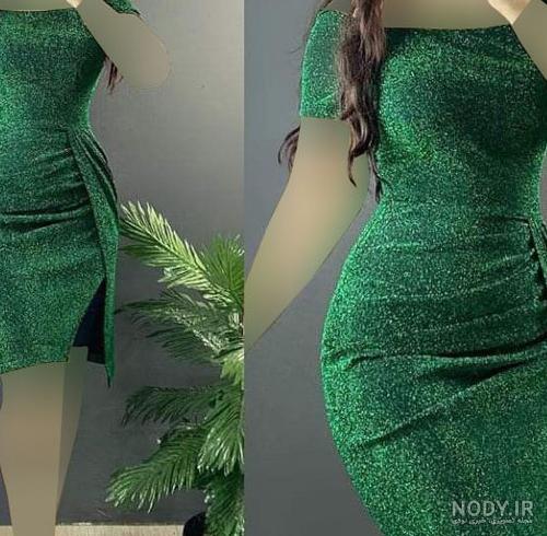 لباس مجلسی دخترانه شیک با پارچه لمه