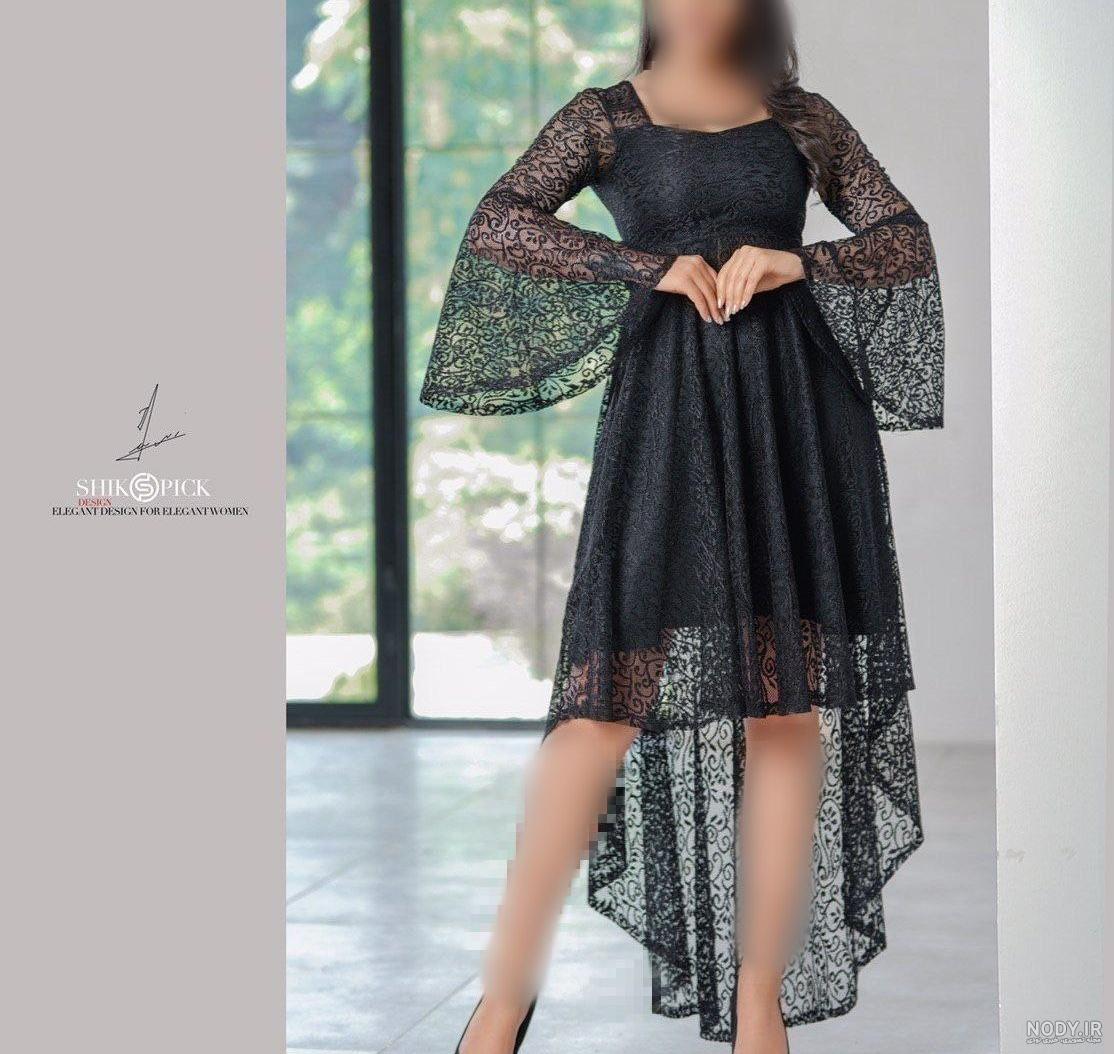 عکس لباس مجلسی کوتاه دنباله دار دخترانه عکس لباس مجلسی کوتاه دنباله دار دخترانه