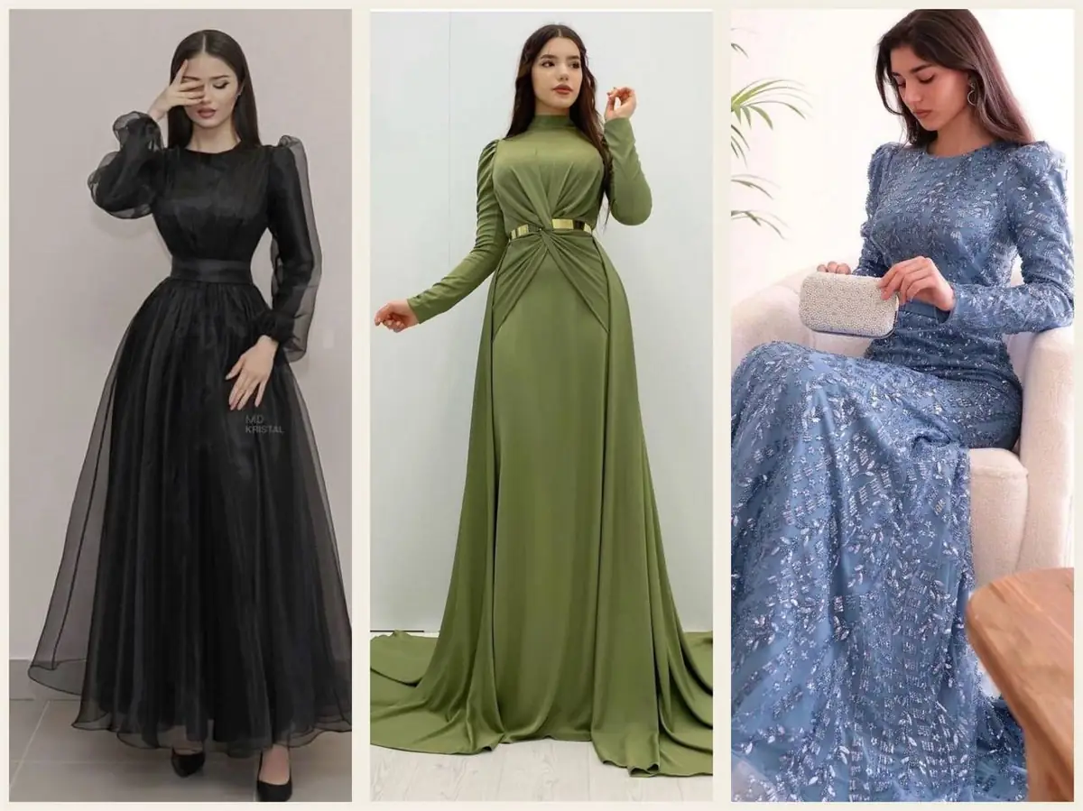 مدل لباس زنانه بلند و جدید + مدل لباس مجلسی ساده و شیک زنانه