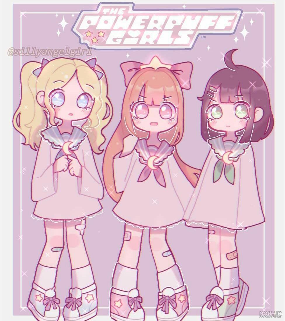 عکس انیمه دخترانه صورتی