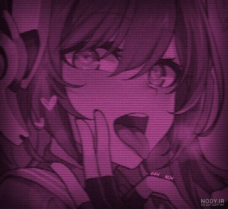 عکس انیمه دخترانه صورتی