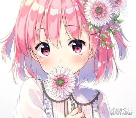 عکس انیمه دخترانه صورتی