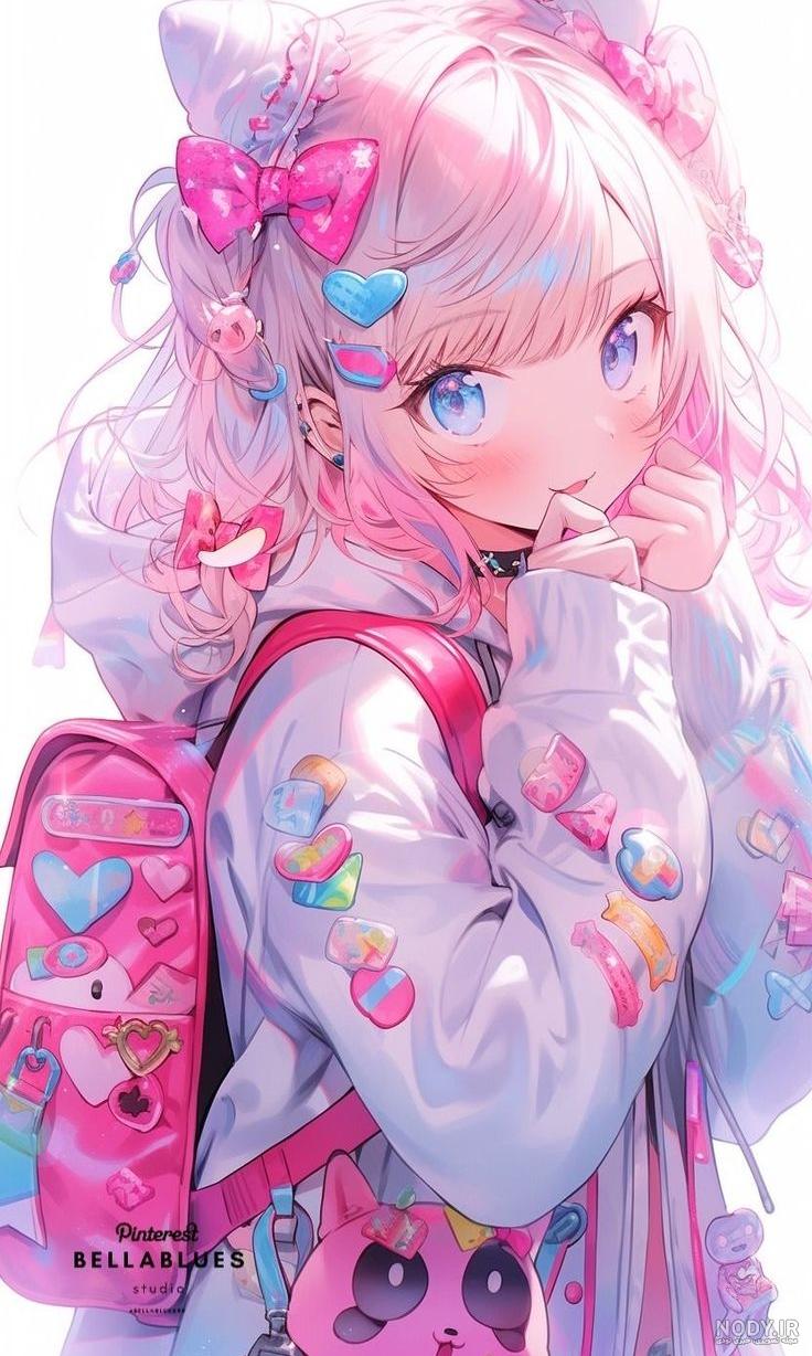 عکس خفن عکس انیمه کیوت صورتی