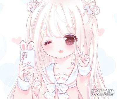 عکس انیمه دخترانه صورتی