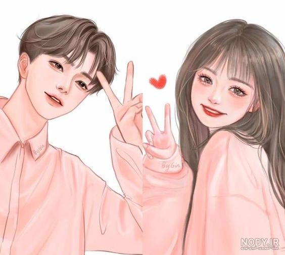 عکس انیمه دخترانه صورتی