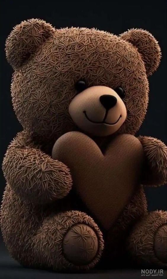 عکس دختر با خرس عروسکی برای پروفایل