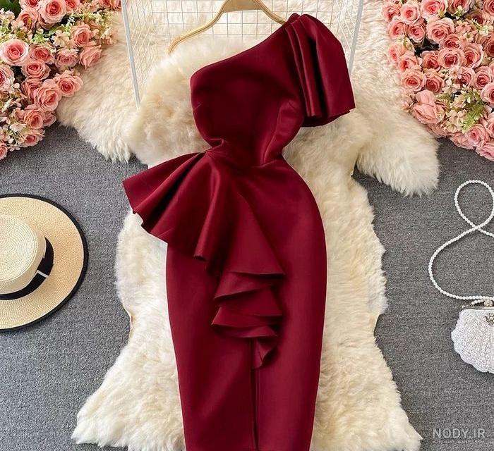 مدل جدید لباس مجلسی زنانه با پارچه‌ی کرپ 2020 (پارچه های اسکاچی، حریر،  گل‌دار) - کمدا