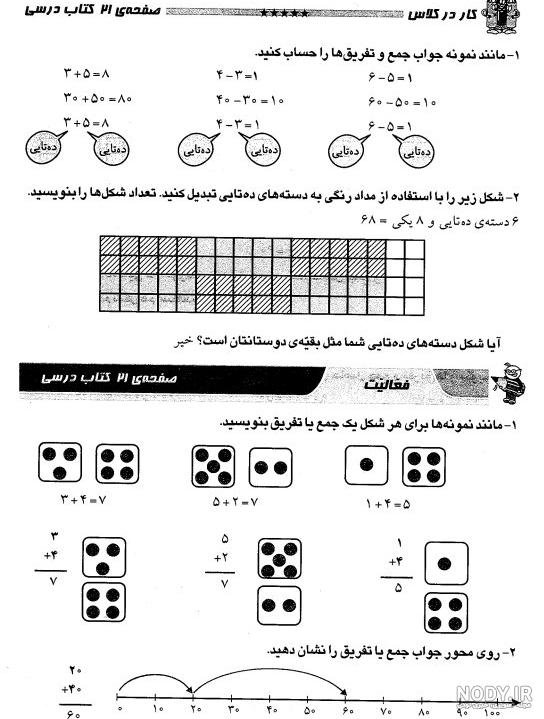 جواب | فصل 2 جمع و تفریق ده تایی — ریاضی دوم ابتدایی — مهدآموز جواب | فصل 2 جمع و تفریق ده تایی — ریاضی دوم ابتدایی — مهدآموز